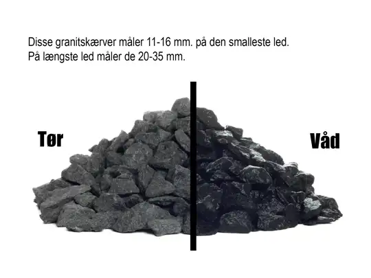 Ekstra sorte granitskærver 11-16 mm.