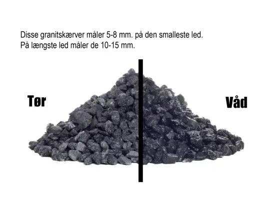 Sorte granitskærver 5-8 mm.