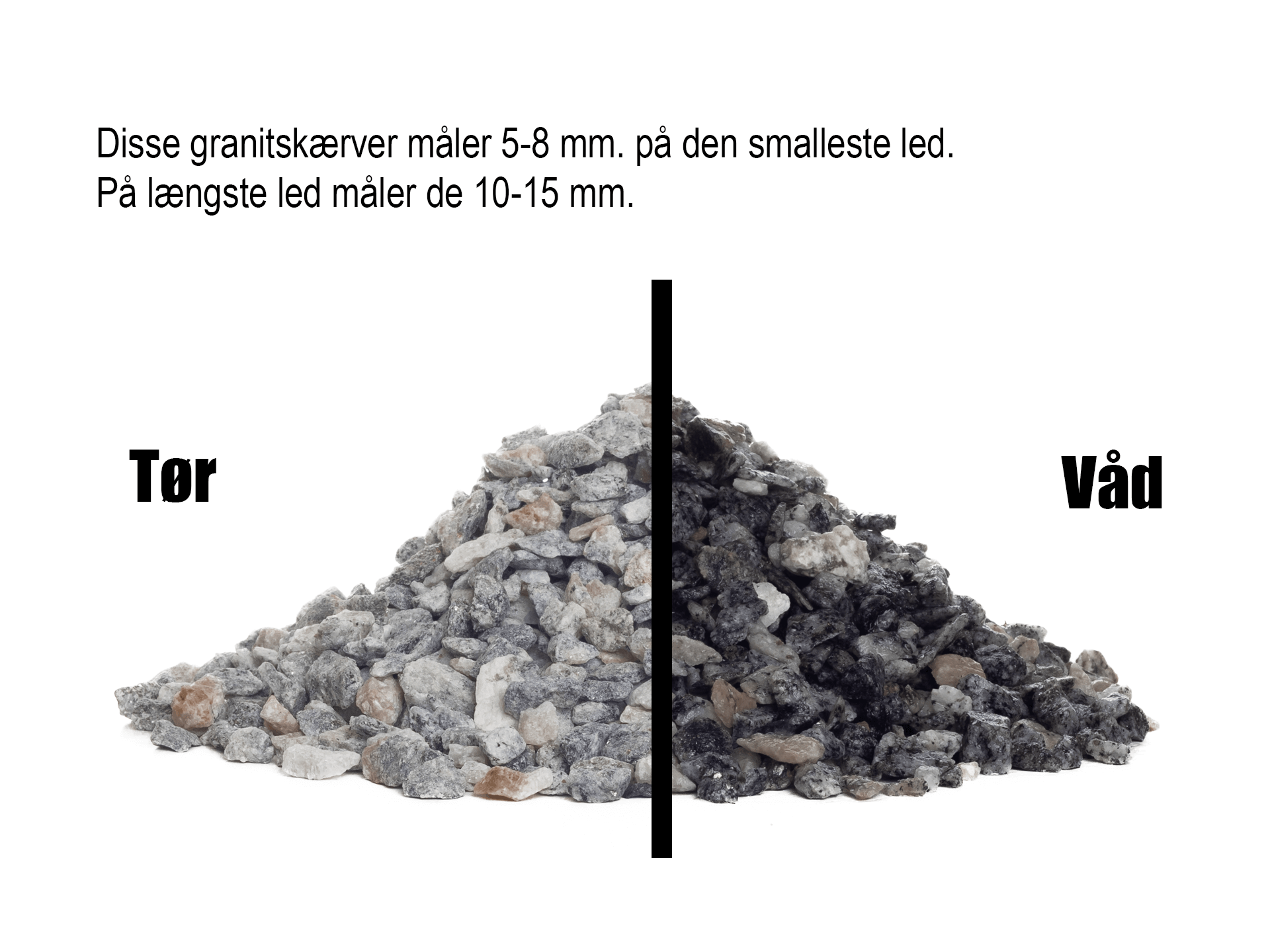 Grå granitskærver 5-8 mm.