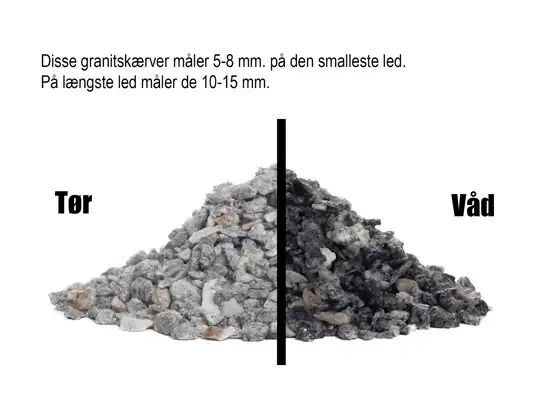 Grå granitskærver 5-8 mm.