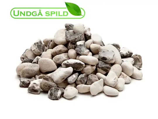 Hvide nøddesten 16-32 mm. (Undgå spild)