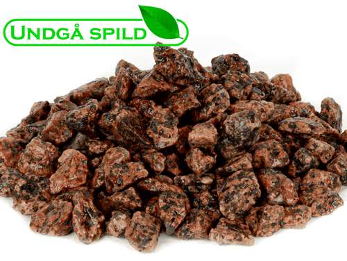 Røde granitskærver 12-22 mm. (Undgå spild