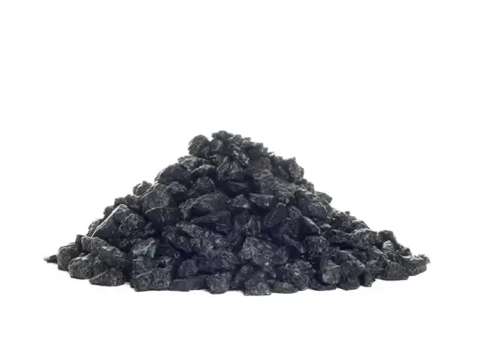 Black granite chippings 8-11 mm.