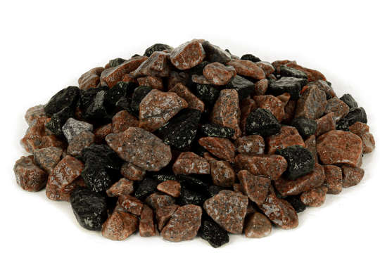 Rød/sort-mix granitskærver 11-16 mm.