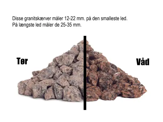 Røde granitskærver 12-22 mm.