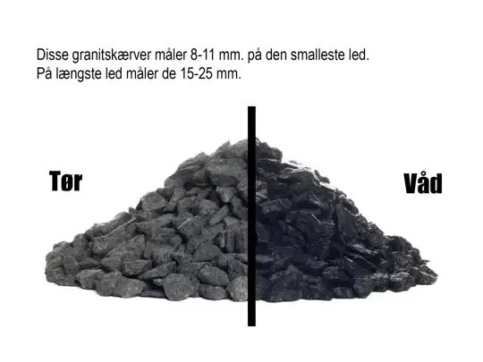 Ekstra sorte granitskærver 8-11 mm.
