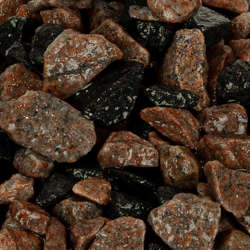 Rød/sort-mix granitskærver 11-16 mm.